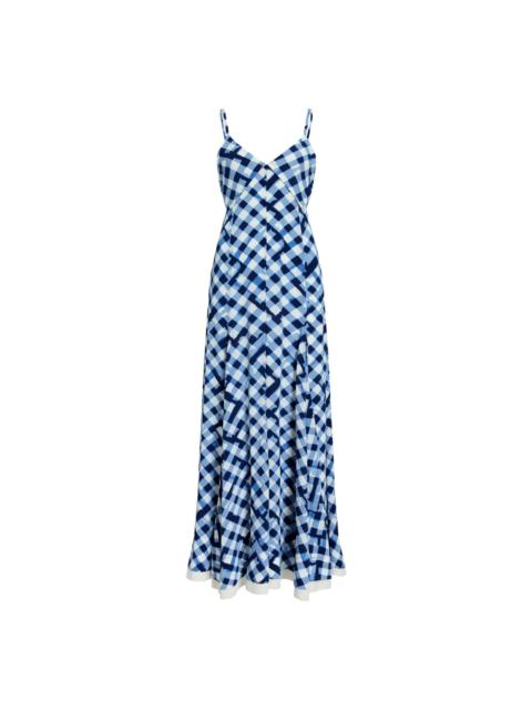 Proenza Schouler Navy Check June Dress