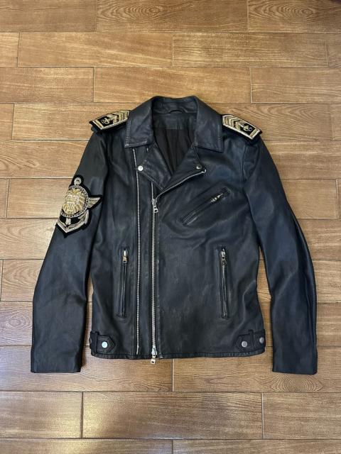 Balmain Balmain black goatskin badge jacket