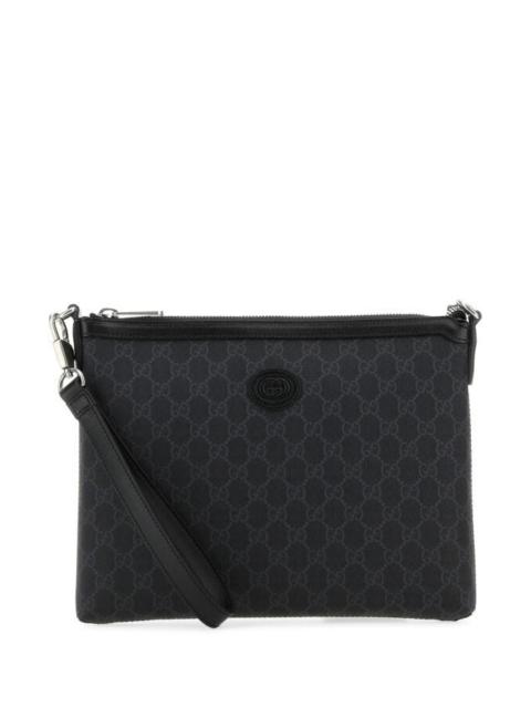 GUCCI Gucci Man Black Gg Supreme Fabric Clutch