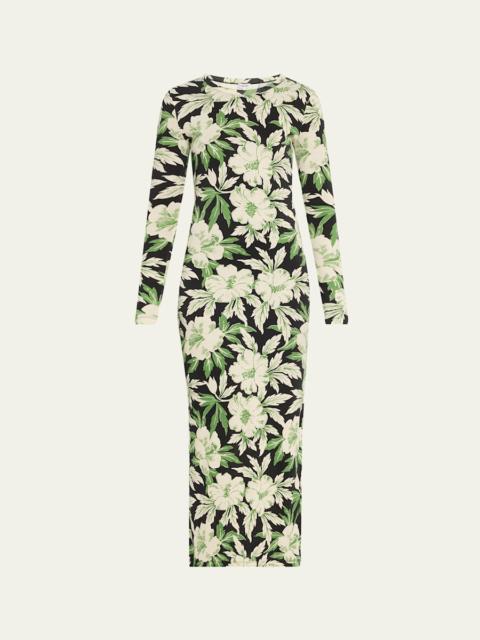 Loewe Floral Printed Mesh Tube Dress