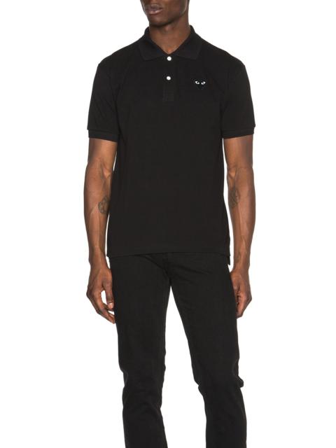 Comme des Garçons PLAY Cotton Polo with Black Emblem