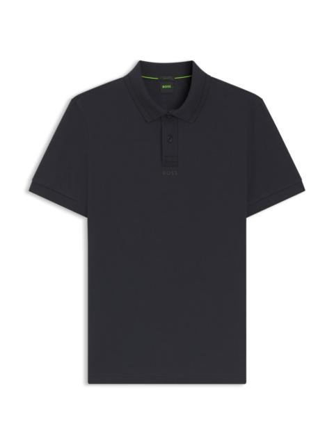 BOSS CENTRED-LOGO SLIM-FIT POLO SHIRT IN COTTON PIQUÉ
