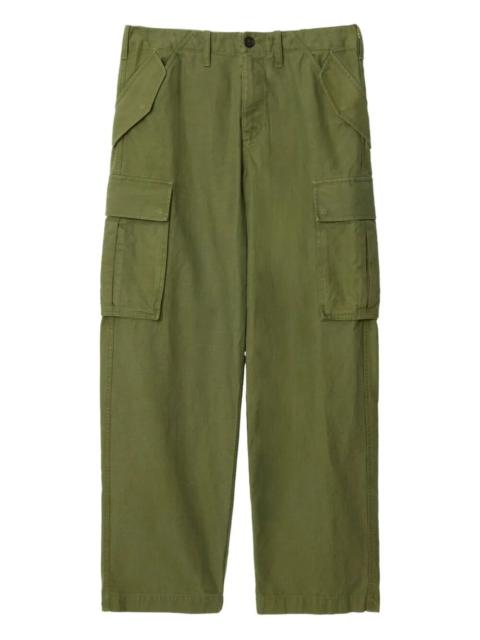 Burberry Burberry Men Cotton Cargo Trousers With Adjustable Waist