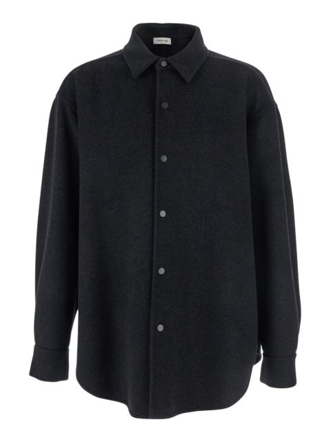 Fear of God Fear Of God Men Dark Grey Shirt With Classic Collar And Dropped Shoulders In Wool Man