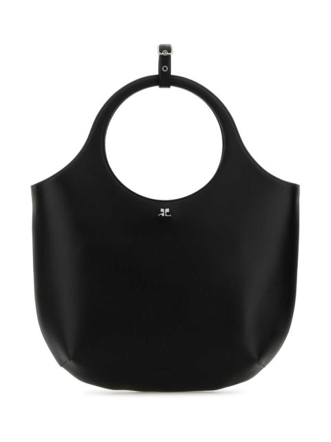 Courreges Women Black Leather Medium Holy Handbag