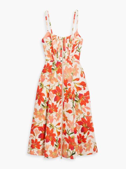 Zimmermann Floral-print linen midi dress