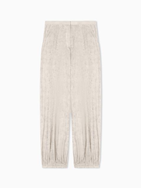 EMPORIO ARMANI FLUID TROUSERS WITH MALDYED EFFECT PRINT