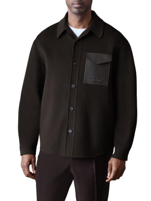 MACKAGE Mackage Emmanuel Double Face Wool Overshirt in Coffee at Nordstrom