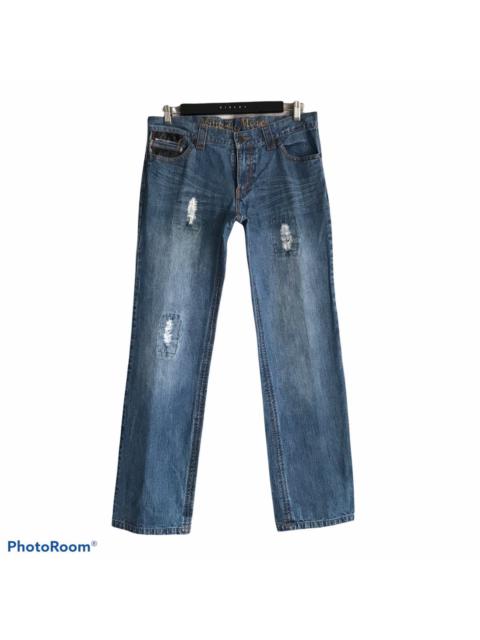 Other Designers 291295=Homme - Japanese Brand 291295 Homme Distressed Denim Military Mode