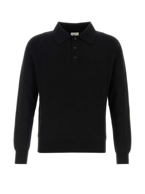 SAINT LAURENT Saint Laurent Men Black Wool Polo Shirt