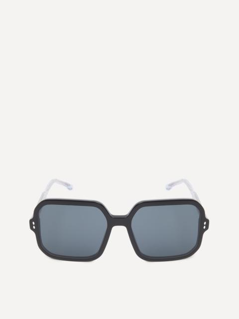 Isabel Marant Black Acetate Rectangular Sunglasses