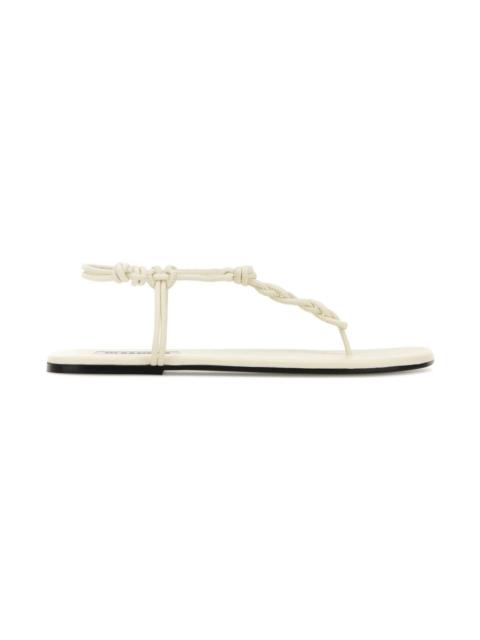 Jil Sander White Leather Tangle Sandals