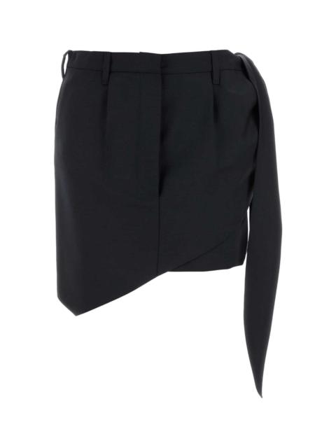 Prada Prada Women Midnight Blue Mohair Blend Mini Skirt