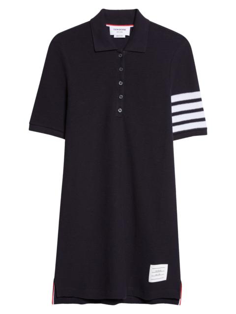 Thom Browne Thom Browne 4-Bar Cotton Piqué Polo Dress in Navy at Nordstrom