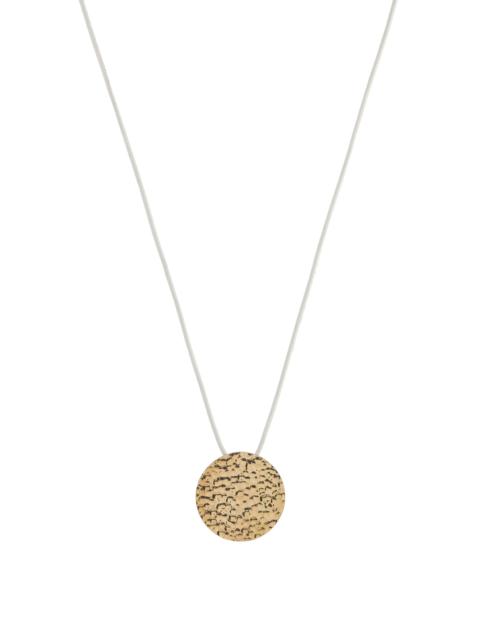 GABRIELA HEARST Wheel of Fortune Pendant in 18K Yellow Gold (White Leather Cord)