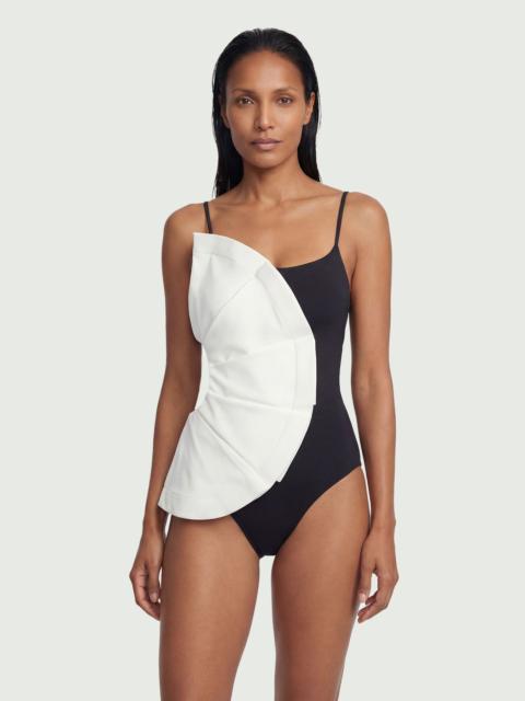 KAREN MILLEN Drama Ruffle Strappy High Leg Swimsuit