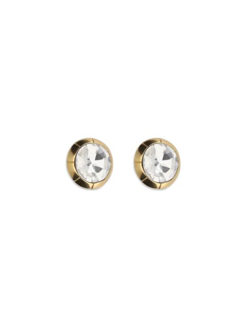 Alessandra Rich Alessandra Rich Round Crystal Clip-on Earrings Gold