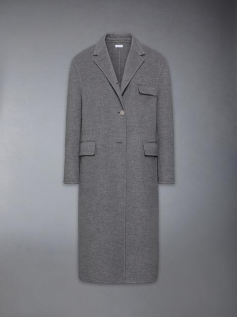Thom Browne UNCONSTRUCTED BOILED WOOL CHESTERFIELD OVERCOAT