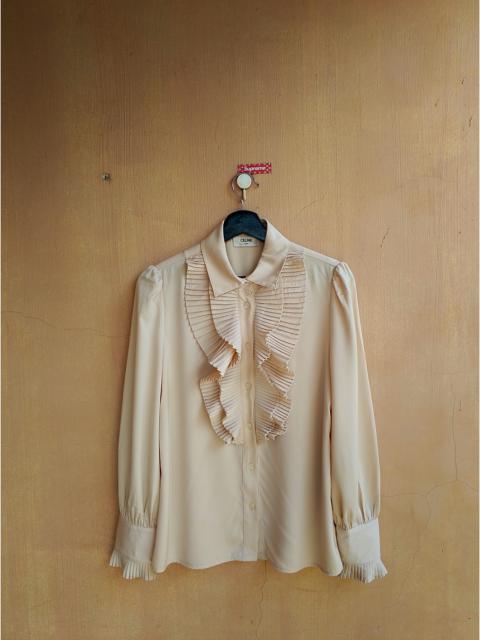Celine vanilla double jabot blouse