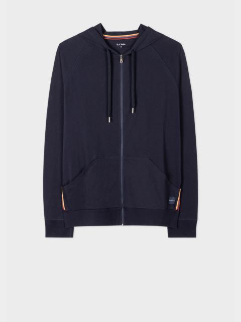 Paul Smith Navy Jersey Cotton Zip Lounge Hoodie