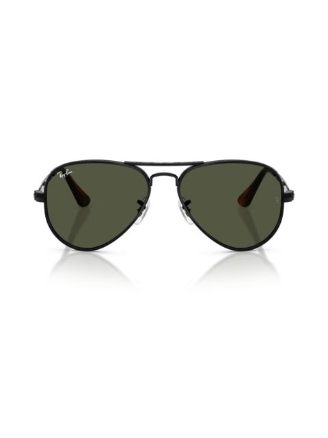 Ray-Ban Ray-Ban 58mm Aviator Max Polarized Sunglasses in Black /Green at Nordstrom