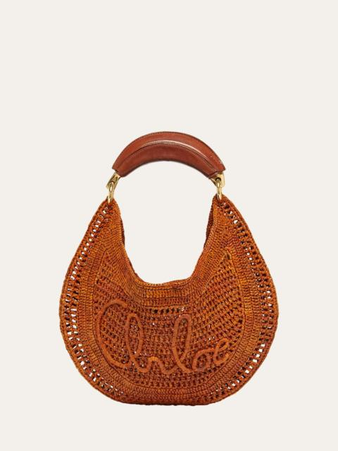 Chloé Summer Banana Top-Handle Bag in Crochet Fabric