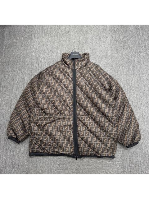 Fendi Double F full print reversible down jacket