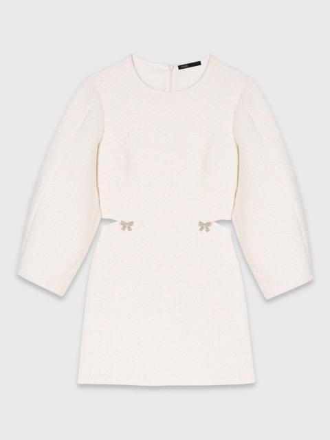 maje Short balloon-sleeve tweed dress