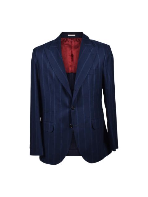 Brunello Cucinelli Brunello Cucinelli Blue Cashmere Blend Striped Suit