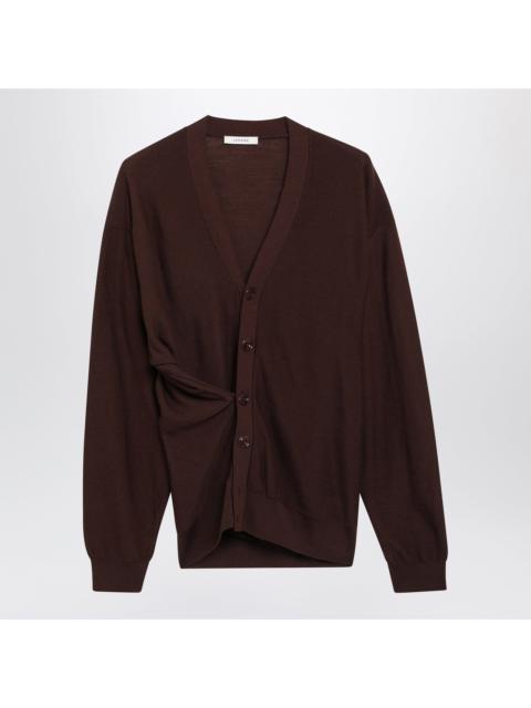 Lemaire Lemaire Twisted Mahogany Merino Wool Cardigan Women