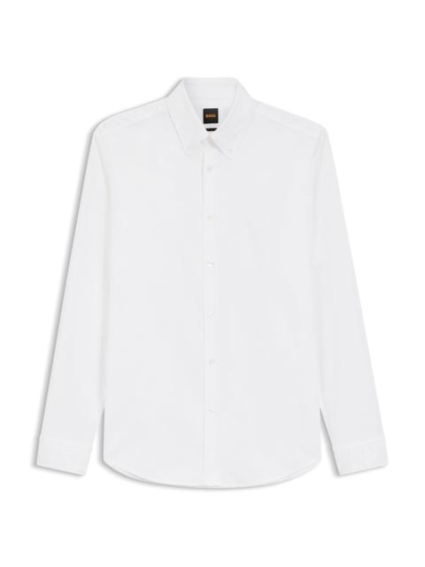 BOSS REGULAR-FIT SHIRT IN STRETCH-COTTON DOBBY
