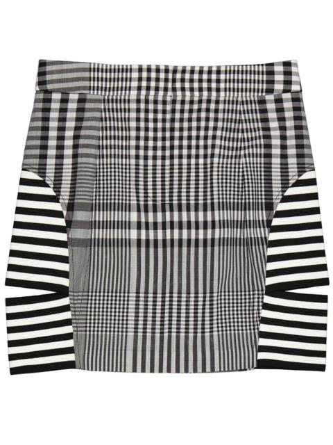 Burberry Burberry Ladies Black Stripe And Check Technical Mini Skirt