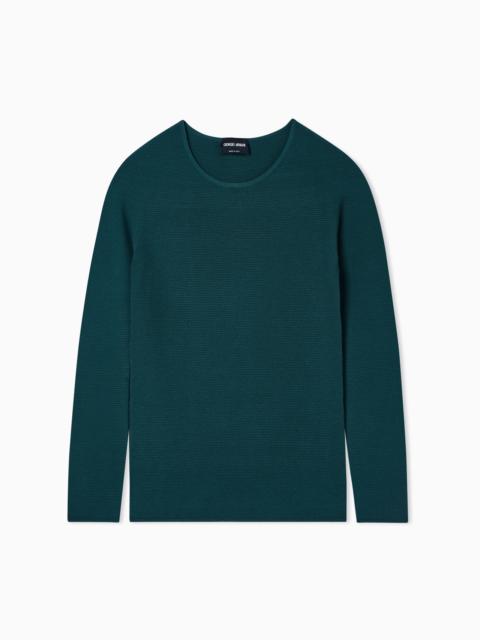 GIORGIO ARMANI LINKS-STITCH VISCOSE LONG-SLEEVED JUMPER