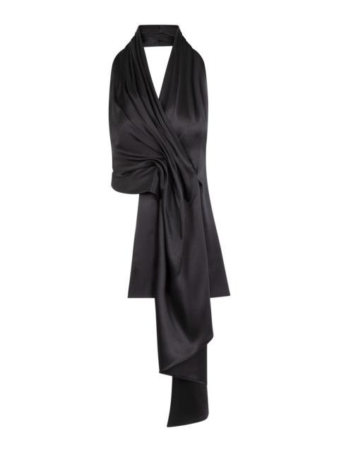 HEIRLOME Barbara Layered Silk Halter Top black