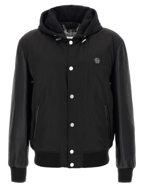 PHILIPP PLEIN Varsity Puffer Jackets Black