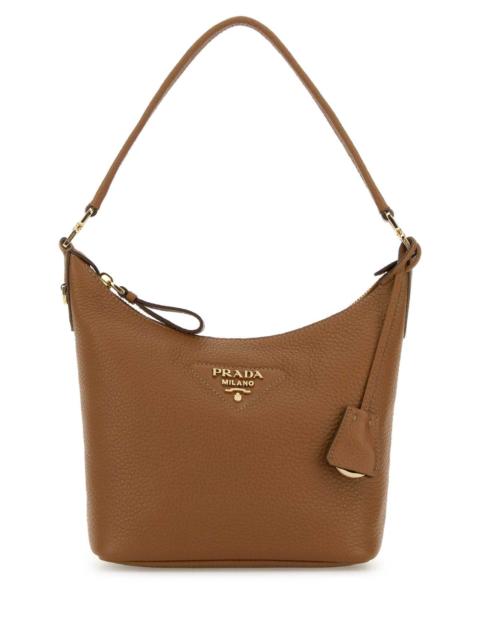 Prada Prada Women Camel Leather Shoulder Bag
