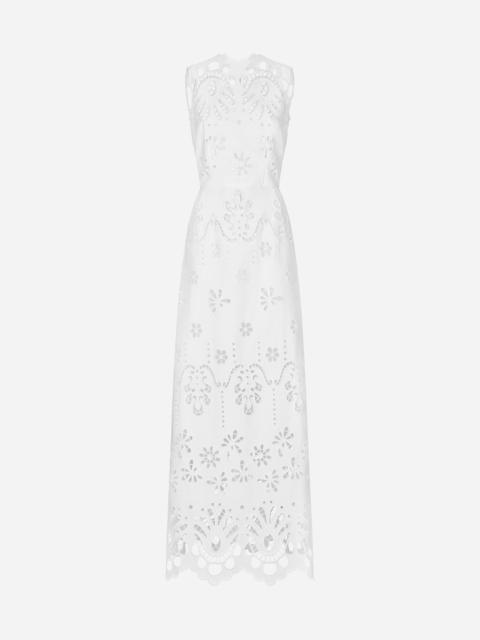 Dolce & Gabbana Long cotton dress with cut-out detailing