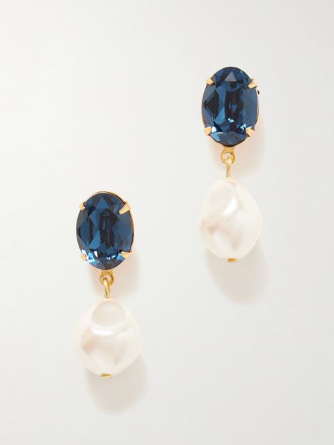 Jennifer Behr Tunis Gold-plated, Crystal And Faux Pearl Earrings