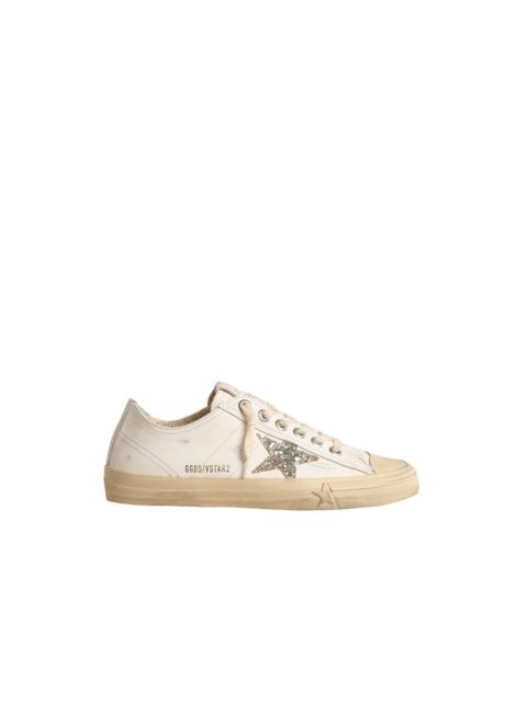Golden Goose GOLDEN GOOSE V-Star Women's White/Platinum Glitter Sneakers