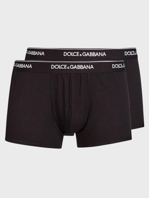 Dolce & Gabbana Men's Logo Band 2-Pack Boxer Briefs