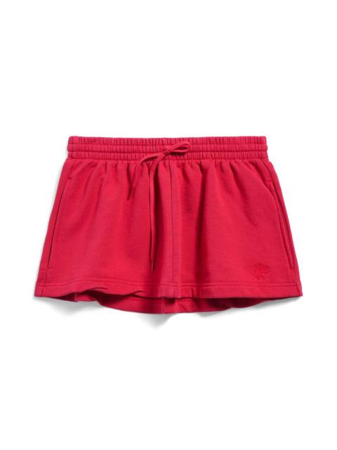 BALENCIAGA Women's Lion Football Shorts Mini Skirt in Red