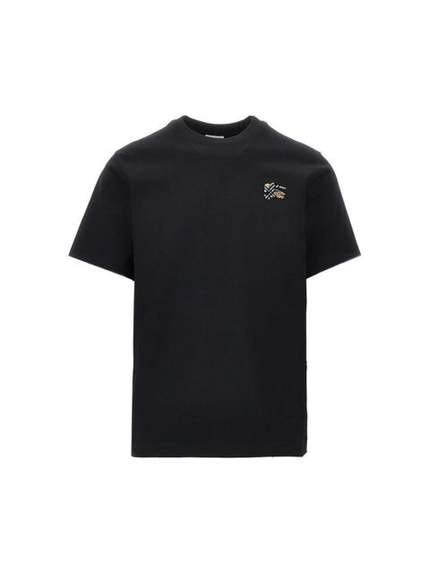 Burberry Burberry Men Flocked Ekd Motif T-Shirt