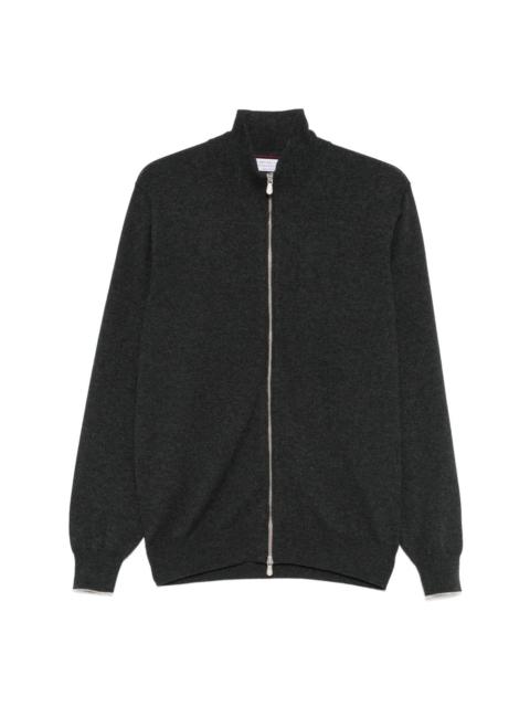 Cashmere zipped cardigan