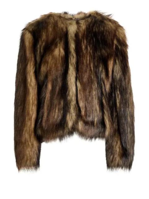 Simone Rocha Sculpted Faux Fur Fray Jacket