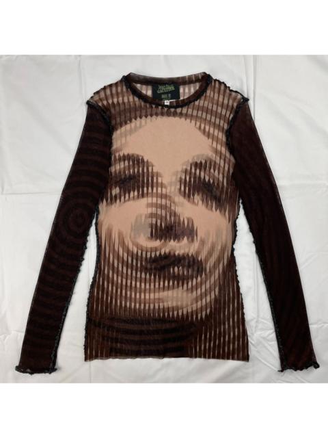 Jean Paul Gaultier 2001 Fall/Winter Jean Paul Gaultier Woman's Face Print Mesh T-Shirt