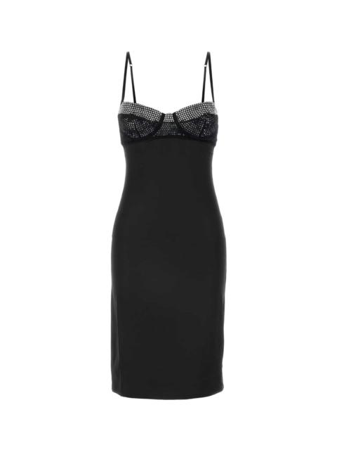Oséree Black Stretch Satin Dress