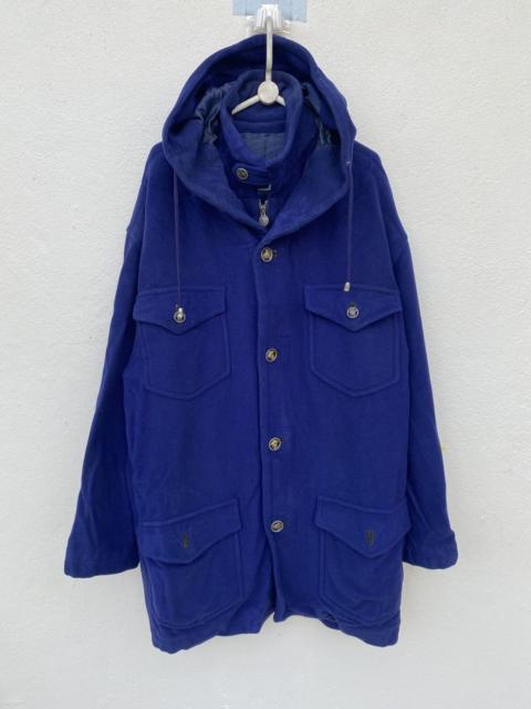 VERSACE Versace Classic Blue Wool Blend Field Coat