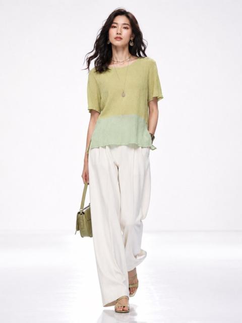 ISSEY MIYAKE Issey Miyake Plantation Crinkle Textured Short Sleeve Top