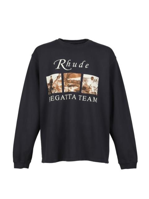 Rhude USVI REGATTA TOUR LS TEE / VTG BLK