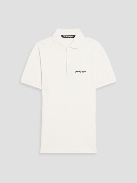Palm Angels Embroidered cotton-piqué polo shirt
